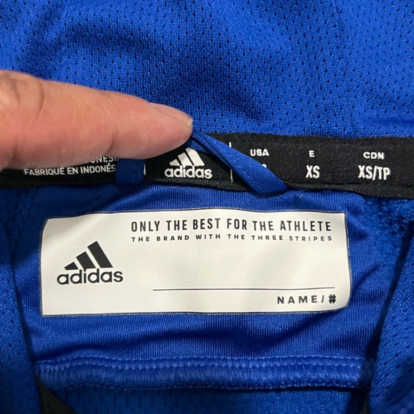 Adidas Activewear Blue Hoodie Size XS Girls Climawarm ( No Drawstrings ) - Picture 5 of 16